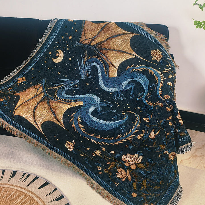 Drachen-Themen Gewebter Wandteppich Wurfdecke