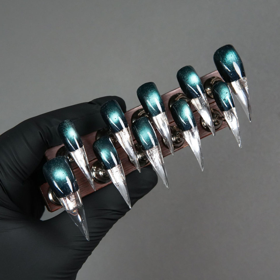Stiletto Press-On Nagelset mit Glitter- und Ombre-Finish