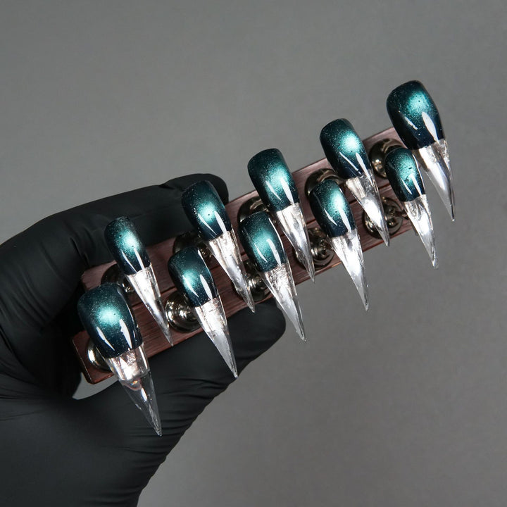 Stiletto Press-On Nagelset mit Glitter- und Ombre-Finish