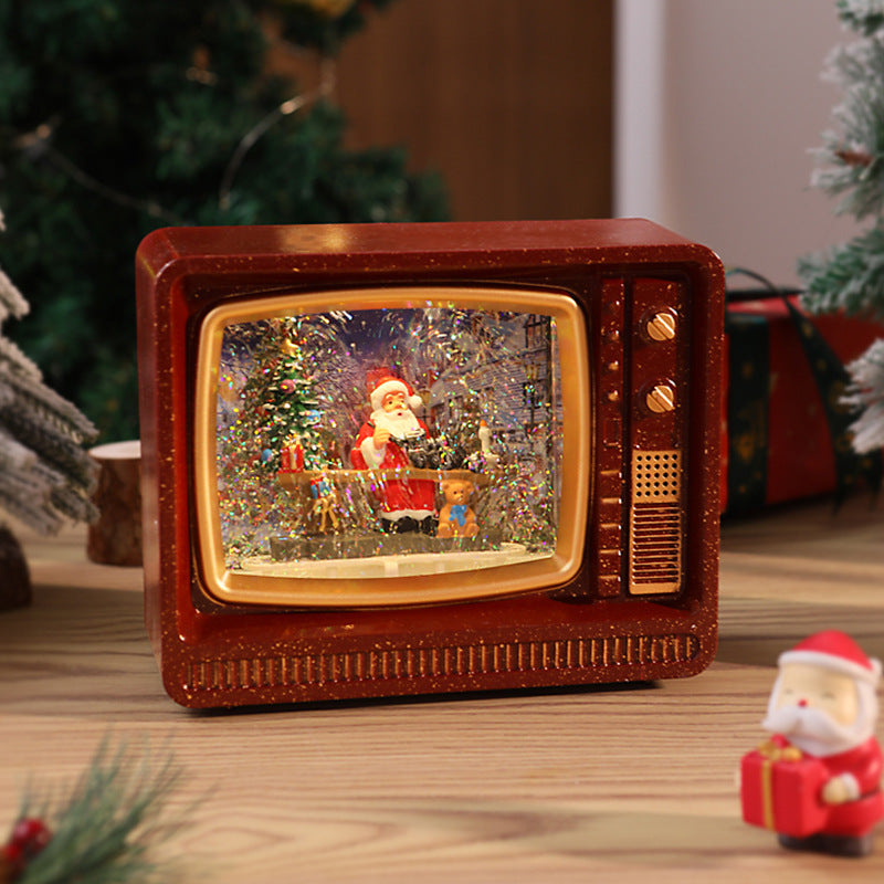 Nostalgische Schneekugel Fernseher Karnz