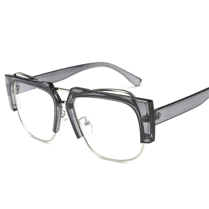 Damen Modische quadratische Sonnenbrille mit einzigartigem Kettendesign Karnz