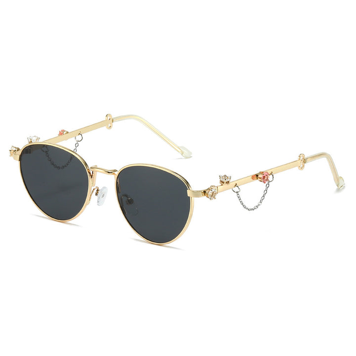 Dekorative Strass Katzenaugen-Sonnenbrille Karnz
