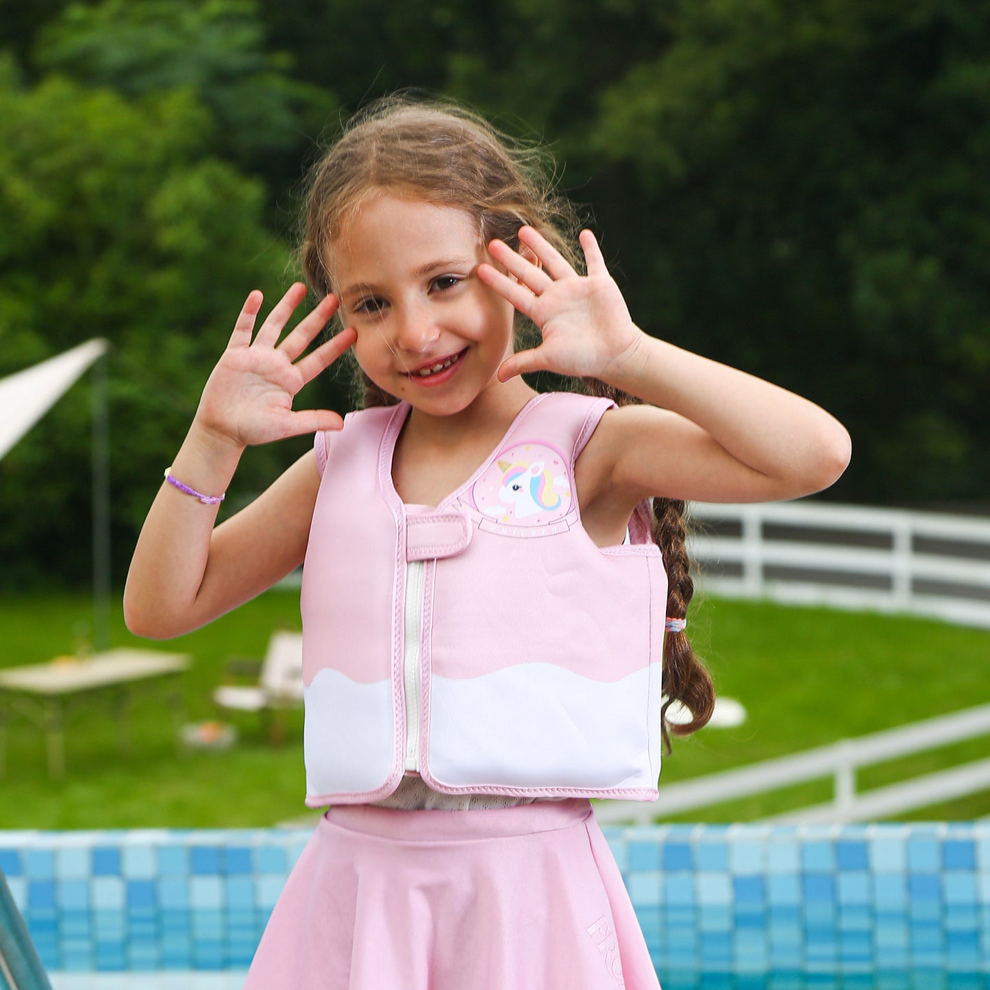 Damen Aufblasbare Schwimmhilfe mit farbigem Flamingo-Design Karnz