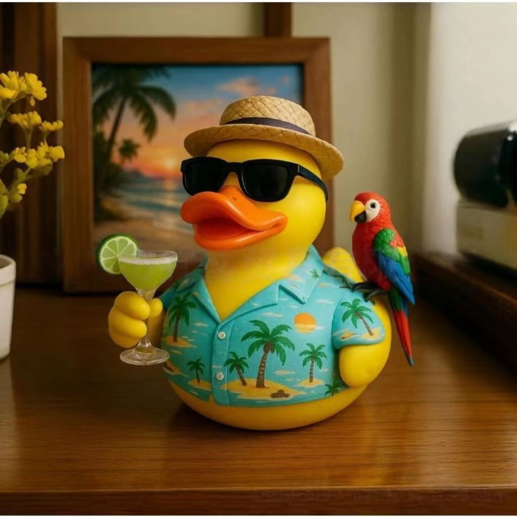 Lustige Badeente mit Sonnenschein-Design Karnz