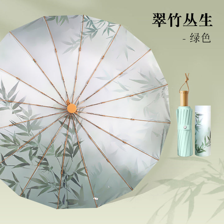 Damen Faltbarer Regenschirm mit Blumenmotiv Karnz
