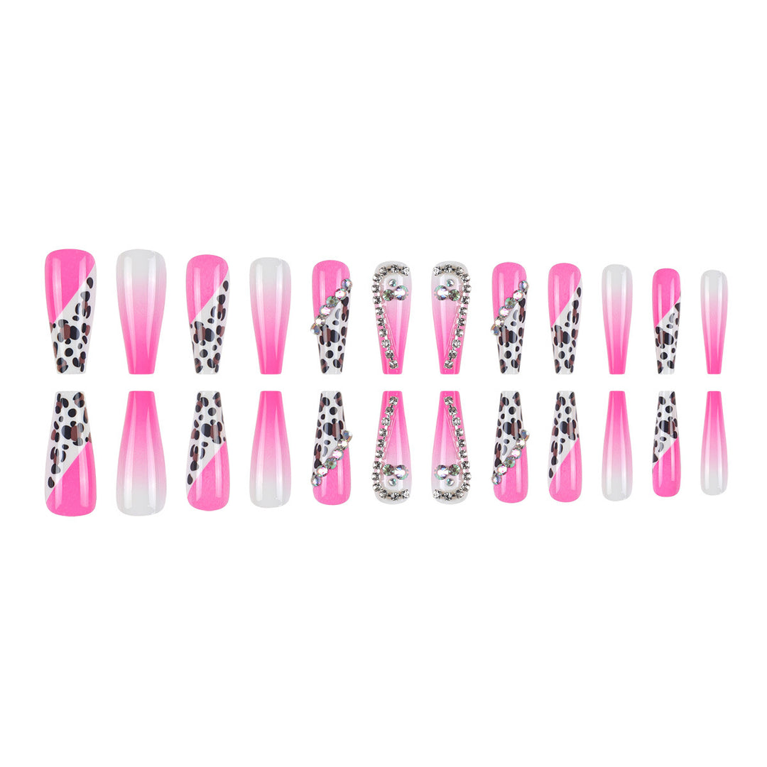 Glamorous Stiletto Press-On Nagelset mit Edelstein-Akzenten Karnz