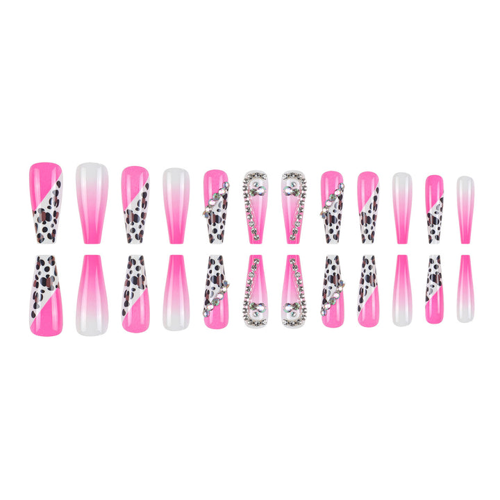 Glamorous Stiletto Press-On Nagelset mit Edelstein-Akzenten Karnz