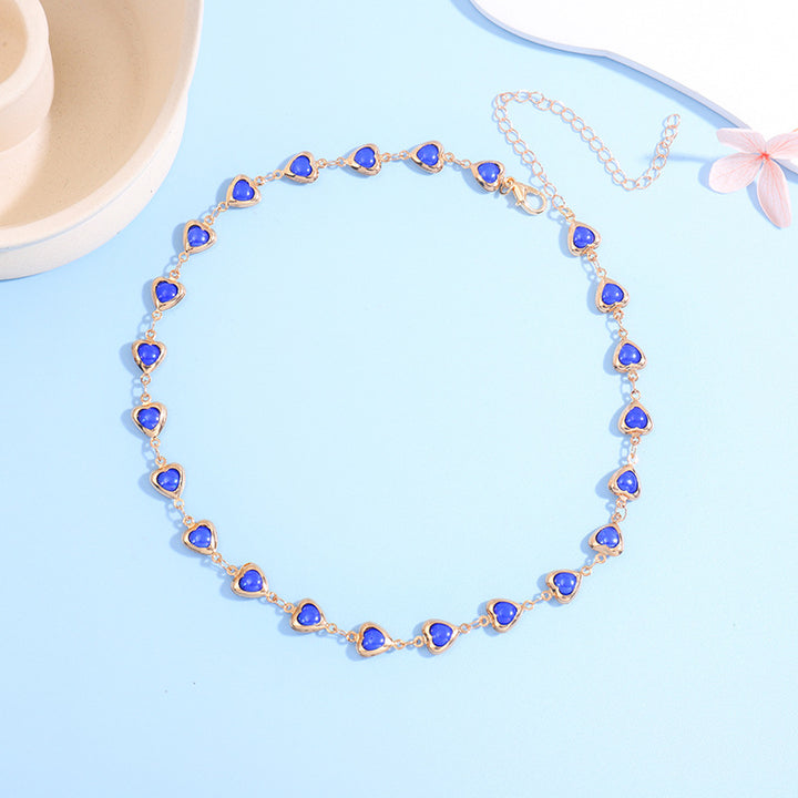Herzförmige Edelstein Choker Halskette Karnz