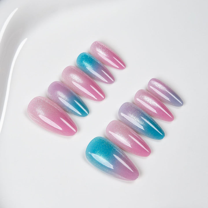 Glänzendes Ombre Press-On Nagelset