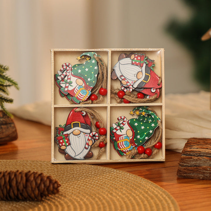 Dekorative Weihnachtsanhänger im Gnom-Design Karnz