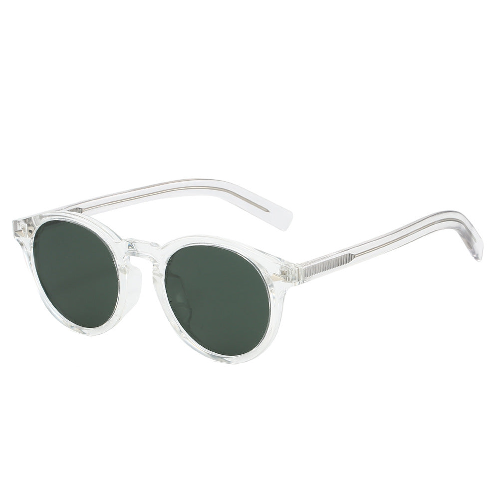 Damen modische Sonnenbrille mit transparentem Rahmen und gelben Gläsern Karnz