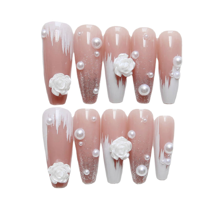 Dekoratives Langes Press-On Nagelkunst Set