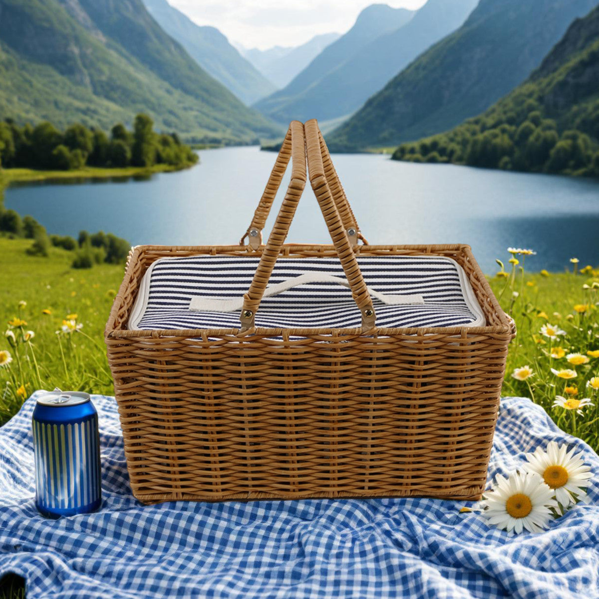 Damen Picknickkorb mit isolierter Innentasche und stilvollem Design Karnz