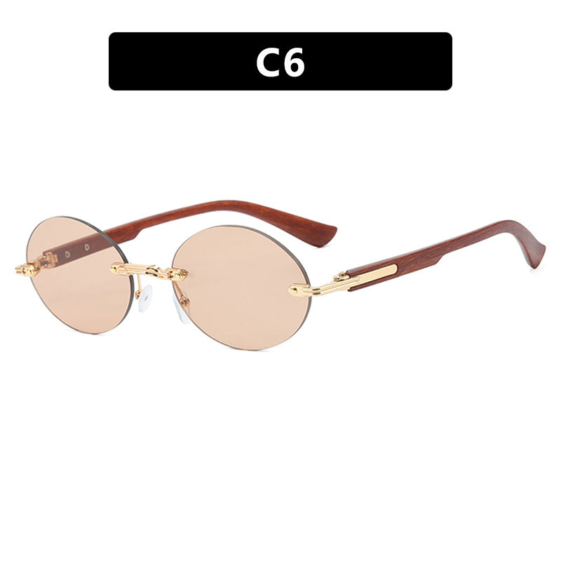 Damen runde Sonnenbrille mit elegantem Holzrahmen und UV-Schutz Karnz