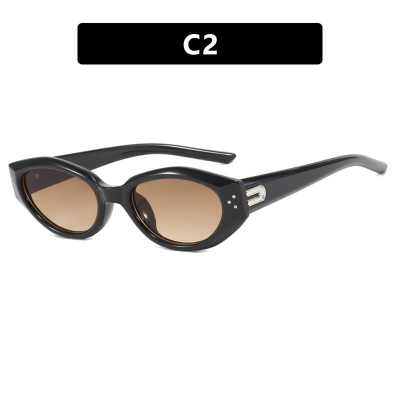 Damen Cat-Eye Sonnenbrille mit akzentuiertem Transparentrahmen und UV-Schutz Karnz