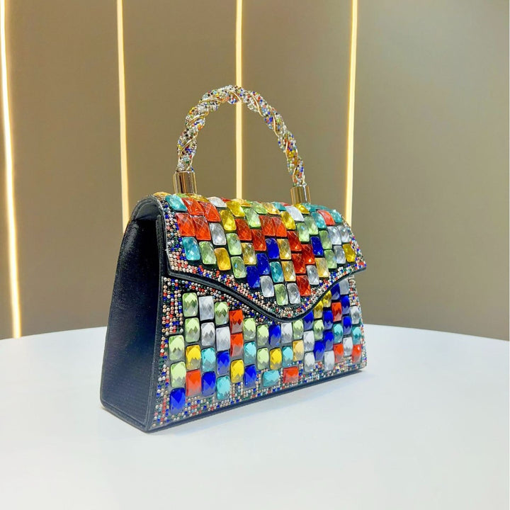 Bunte Strass Abendtasche