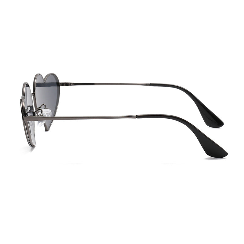 Damen Herzförmige Sonnenbrille mit glamourösem Rahmen Karnz