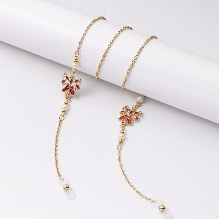 Elegante florale Brillen Kette Karnz