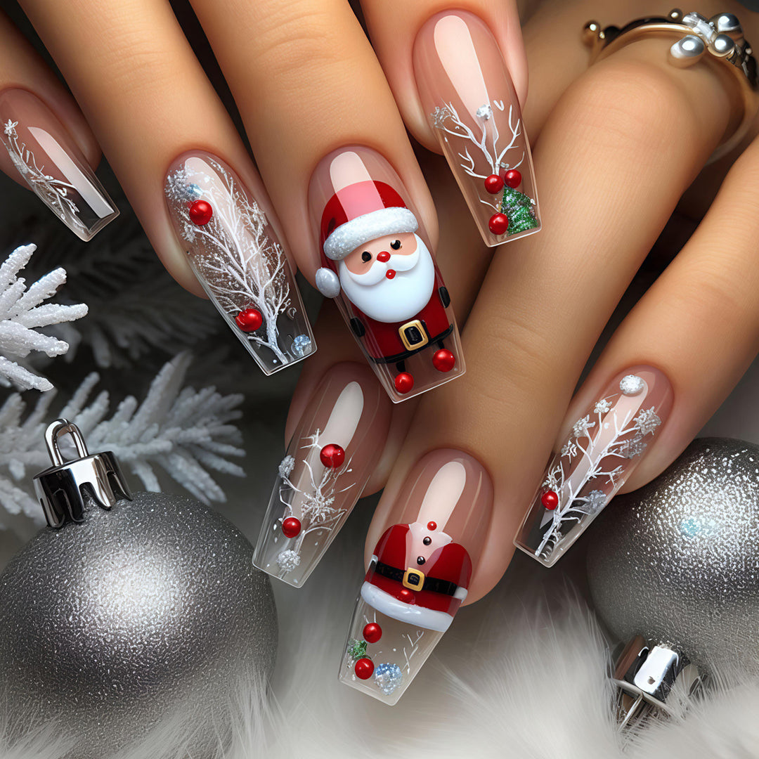Kunstnägel Im Festlichen Weihnachtsdesign Karnz