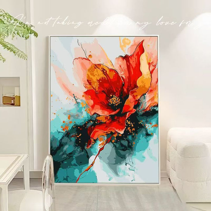 Blumen Abstrakt Leinwand Kunst Karnz
