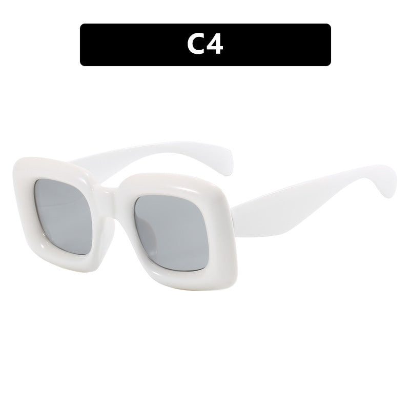Damen stilvolle quadratische Sonnenbrille mit breitem Rahmen Karnz