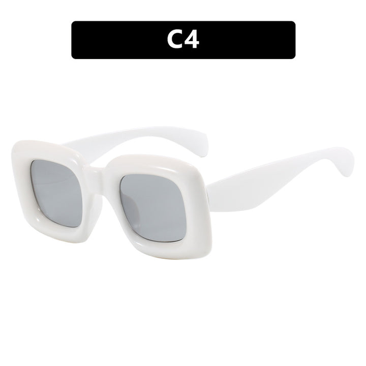 Damen stilvolle quadratische Sonnenbrille mit breitem Rahmen Karnz