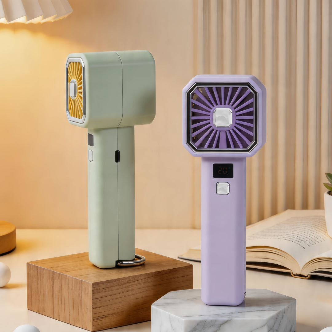Unisex Tragbarer Handventilator mit digitaler Geschwindigkeitsanzeige Karnz