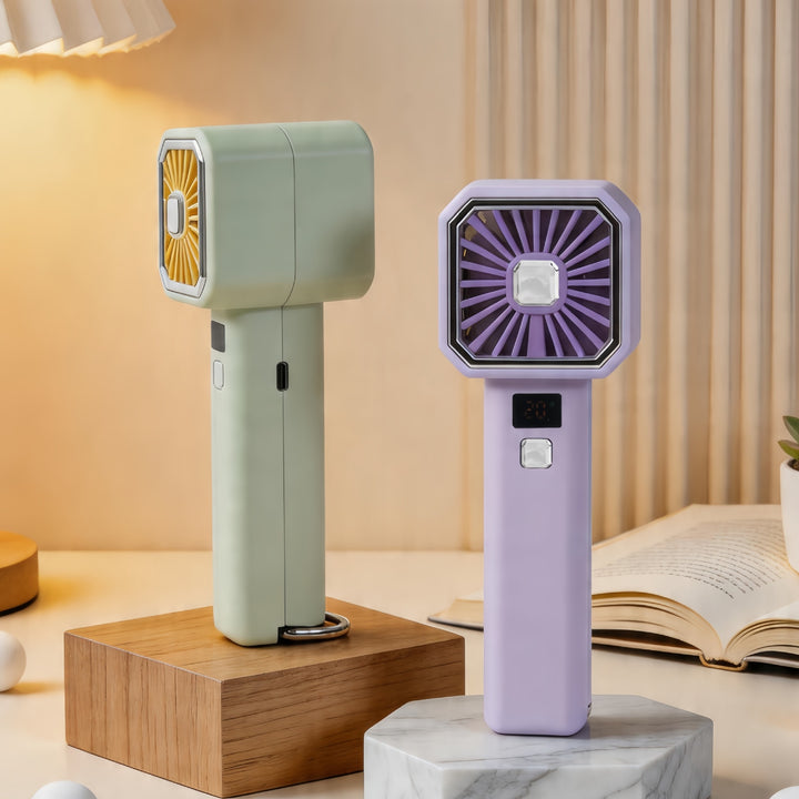 Unisex Tragbarer Handventilator mit digitaler Geschwindigkeitsanzeige Karnz