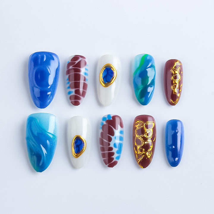 Künstlerisches Press-on-Nagelset Karnz 1787542748