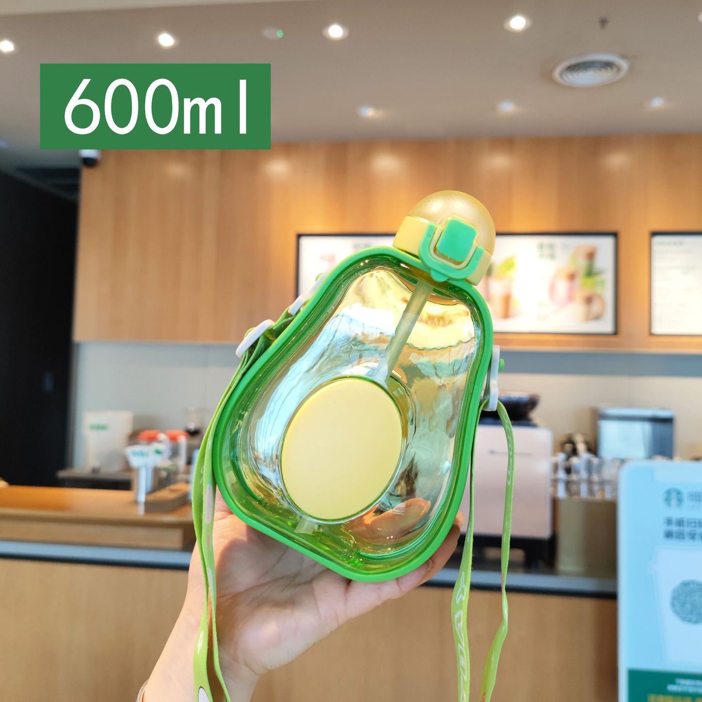 Damen kreative Avocado-Trinkflasche mit Trageschlaufe Karnz