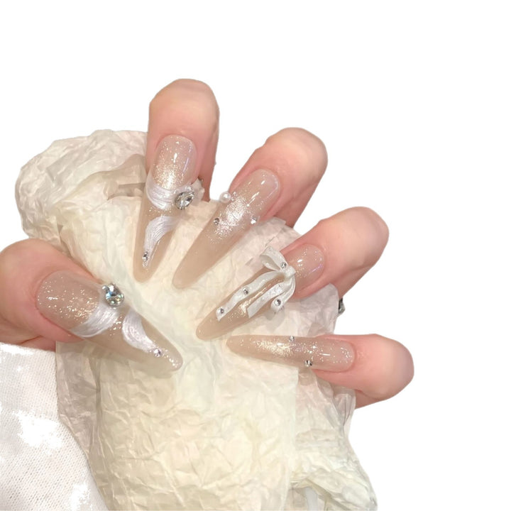 Dekorativer Stiletto Press-On Nagelkunst-Kit Karnz