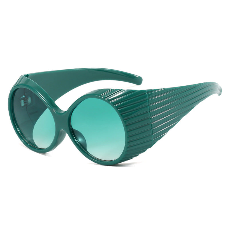Damen extravagante Sonnenbrille mit geschwungenem Rahmen Karnz