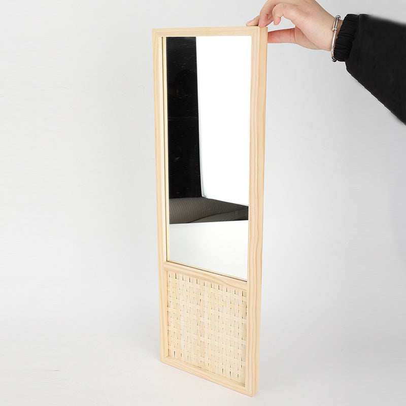 Dekorativer Wandspiegel Aus Rattan Karnz