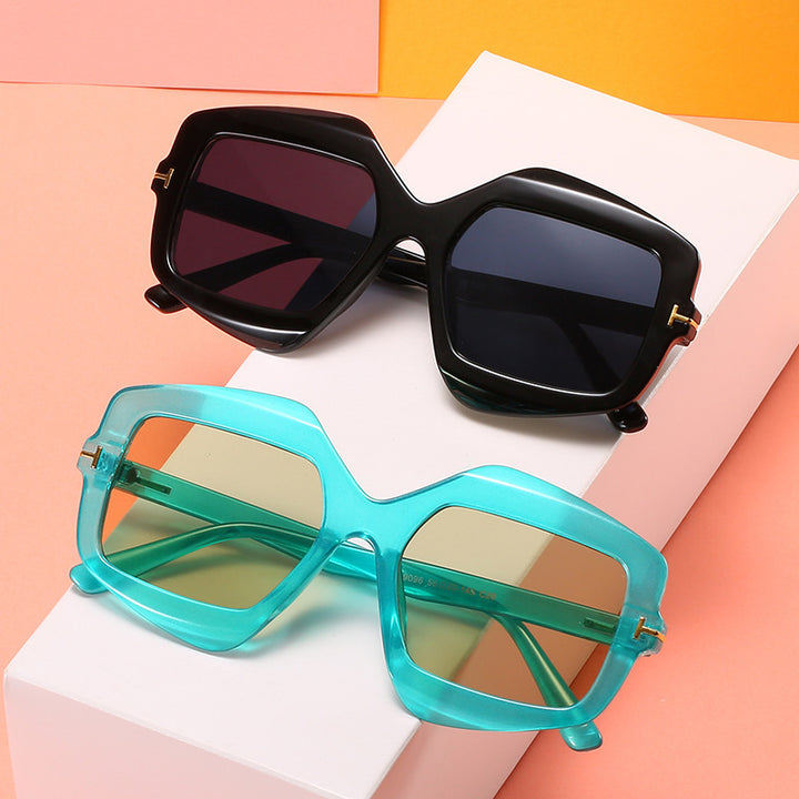 Bold gemusterte hexagonale Sonnenbrille Karnz