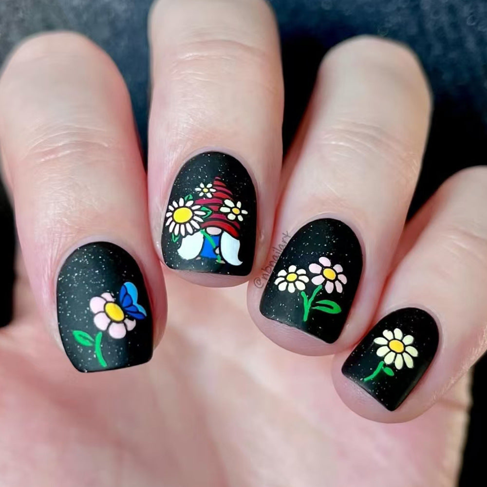 Künstlerische florale Press-On Nagelkunst Karnz