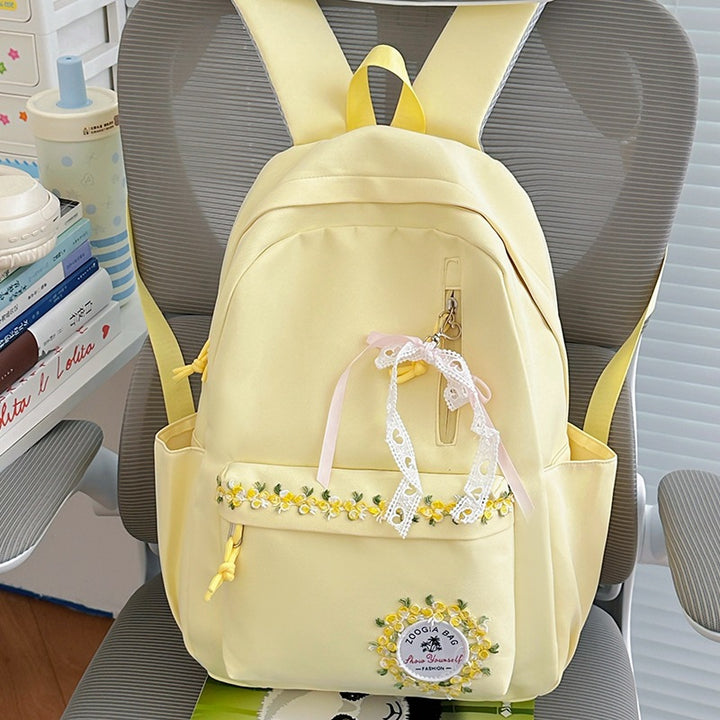 Floral bestickter Schulrucksack