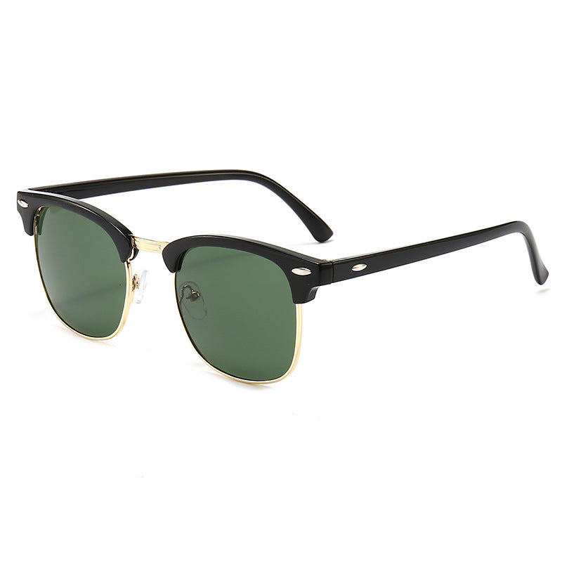 Damen modische Retro-Sonnenbrille mit metallischem Rahmen Karnz