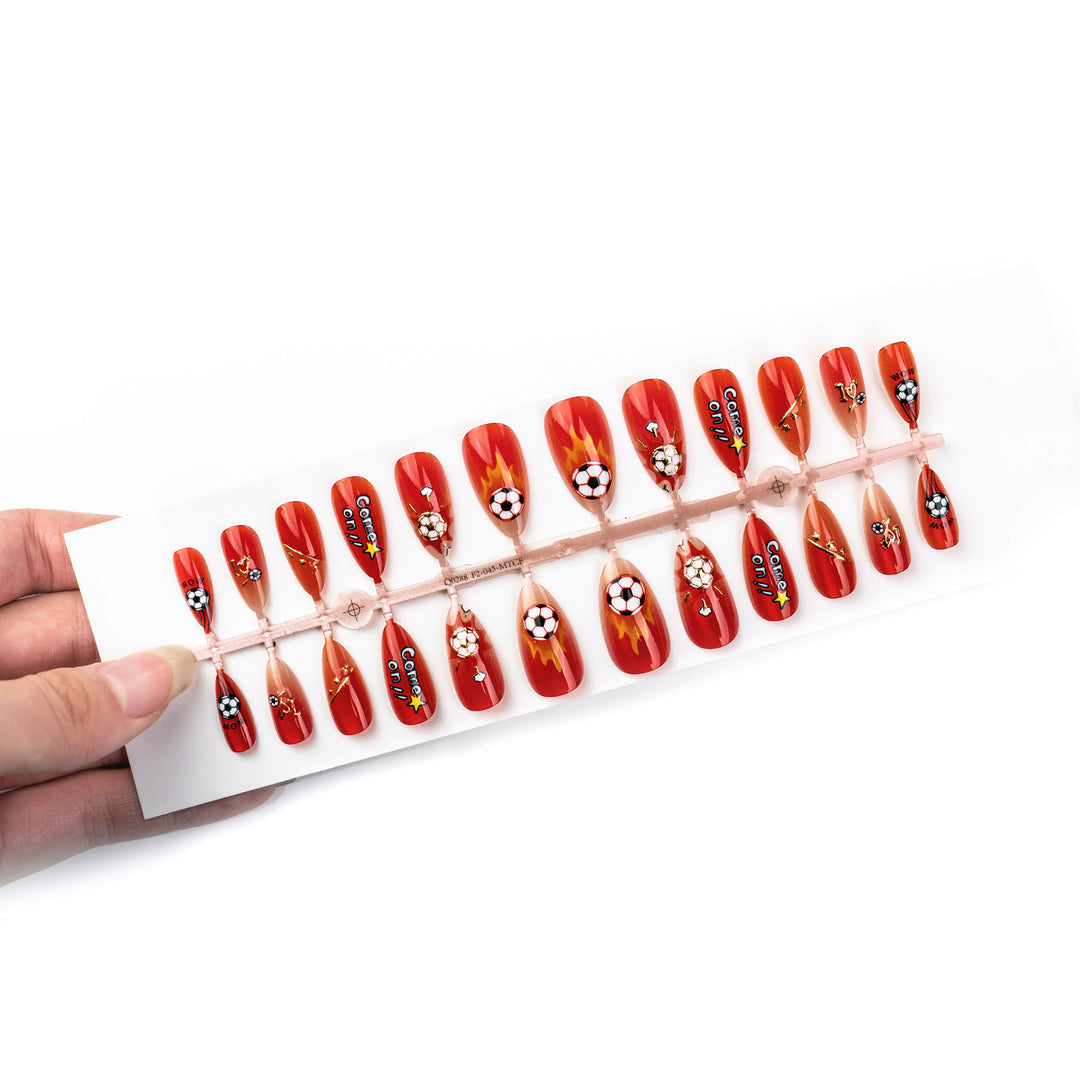 Fußball-Themen Press-On Nagelkunst Set
