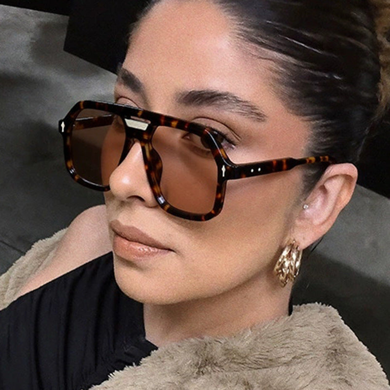 Damen oversized Sonnenbrille mit polygonalem Rahmen und UV-Schutz Karnz