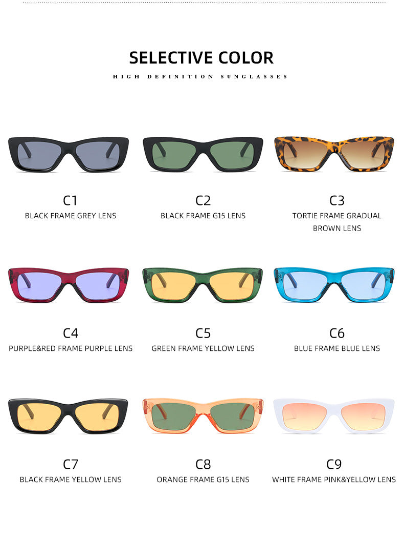 Damen modische Sonnenbrille mit rechteckigem Gestell Karnz