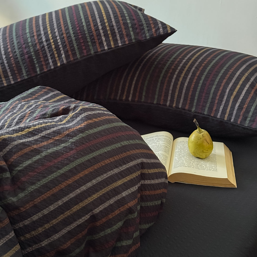 Texturiertes gestreiftes Quilt-Set
