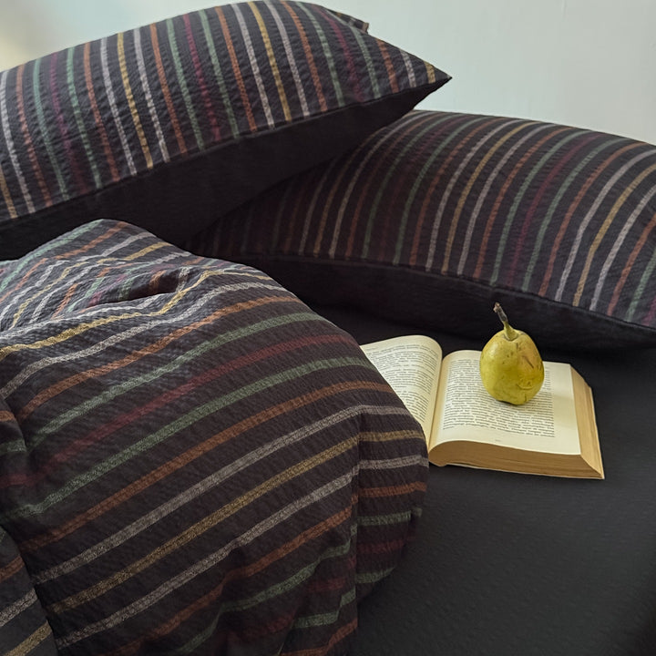 Texturiertes gestreiftes Quilt-Set