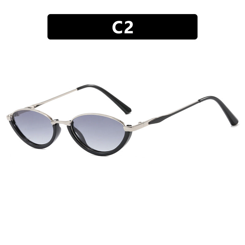 Damen modische Cat-Eye Sonnenbrille mit zweifarbigem Rahmen und UV-Schutz Karnz