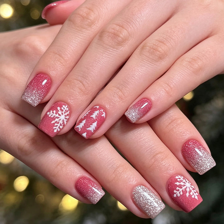 Festliche Holiday Press-On Nagelkunst Karnz