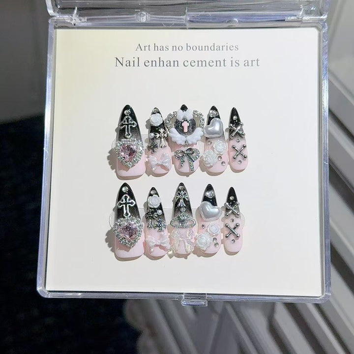 Verschnörkeltes gotisches Nagelschmuckset