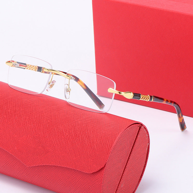 Damen elegante quadratische Sonnenbrille mit luxuriösem Metallrahmen Karnz