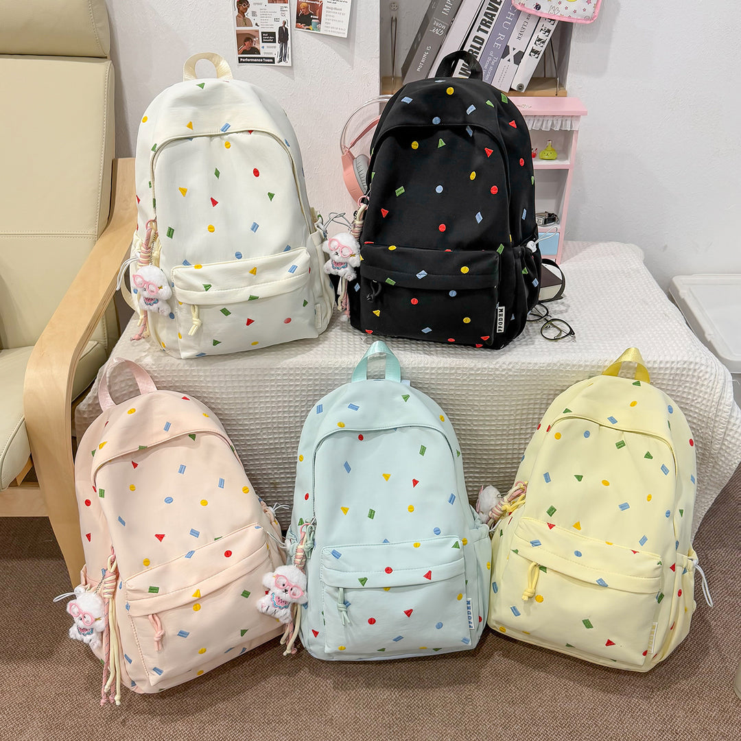 Stylische Mehrfarbige-Pünktchen-Rucksack Karnz