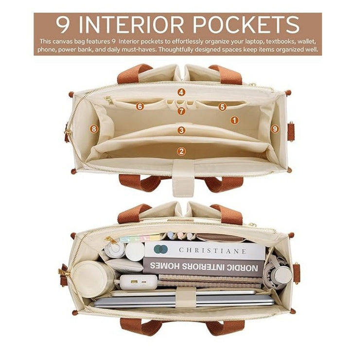 Elegante Handtasche mit Multiplem Fächersystem Karnz