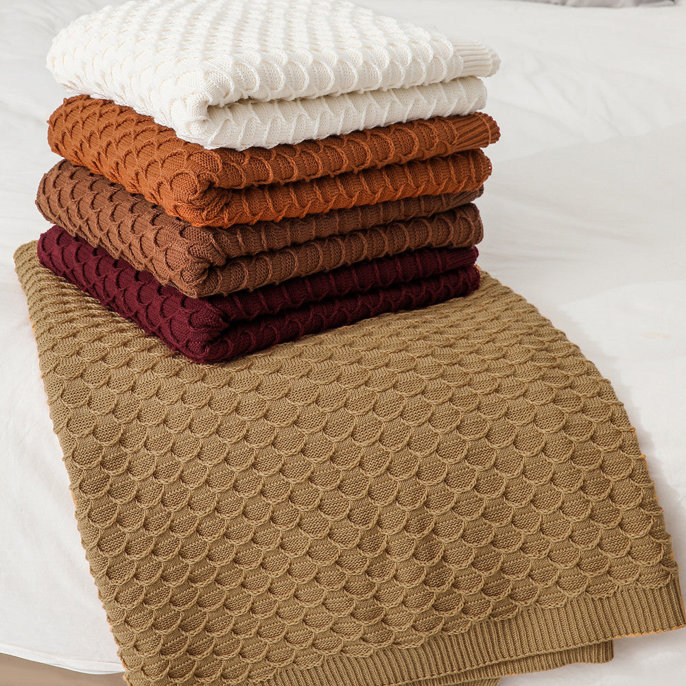 Texturiertes Strickwurfdecke