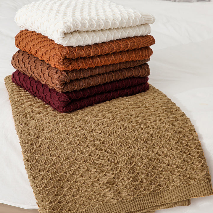 Texturiertes Strickwurfdecke